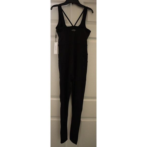 Calvin Klein Performance PF2D8044 Women Sz XS Black Fitted Strappy Jumpsuit $100 - Picture 2 of 10